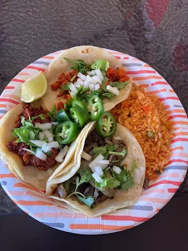 Taco plate with Mexican rice