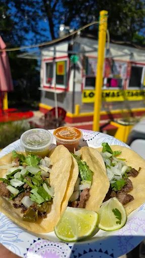 Tacos in front of the Lorena's taco truck